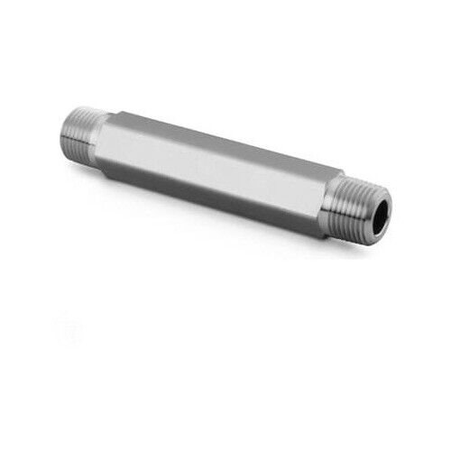 Stainless Steel Pipe Fitting, Hex Nipple, 1/4 in. Male NPT x 1/4